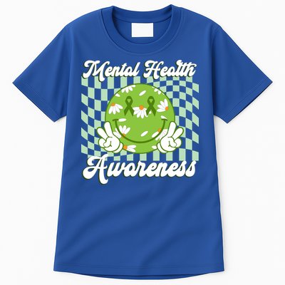 Mental Health Awareness Smile Face Groovy Tall T-Shirt