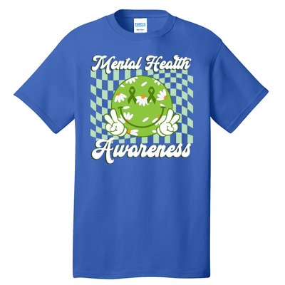 Mental Health Awareness Smile Face Groovy Tall T-Shirt