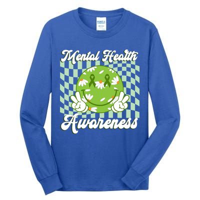 Mental Health Awareness Smile Face Groovy Tall Long Sleeve T-Shirt