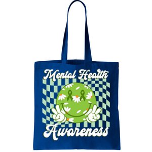 Mental Health Awareness Smile Face Groovy Tote Bag