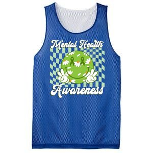 Mental Health Awareness Smile Face Groovy Mesh Reversible Basketball Jersey Tank