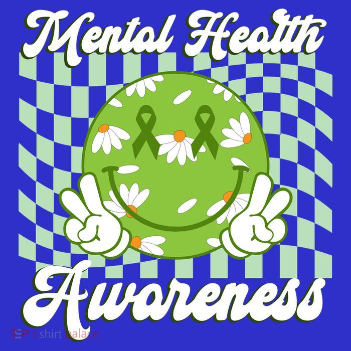 Mental Health Awareness Smile Face Groovy Tie-Dye T-Shirt