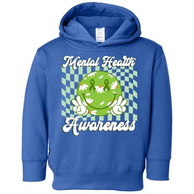 Mental Health Awareness Smile Face Groovy Toddler Hoodie