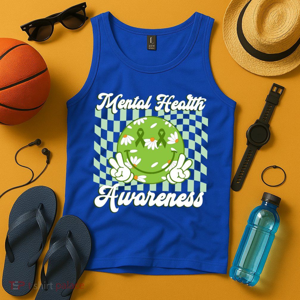 Mental Health Awareness Smile Face Groovy Tank Top