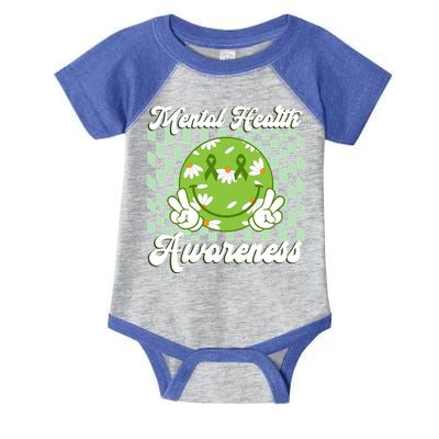 Mental Health Awareness Smile Face Groovy Infant Baby Jersey Bodysuit