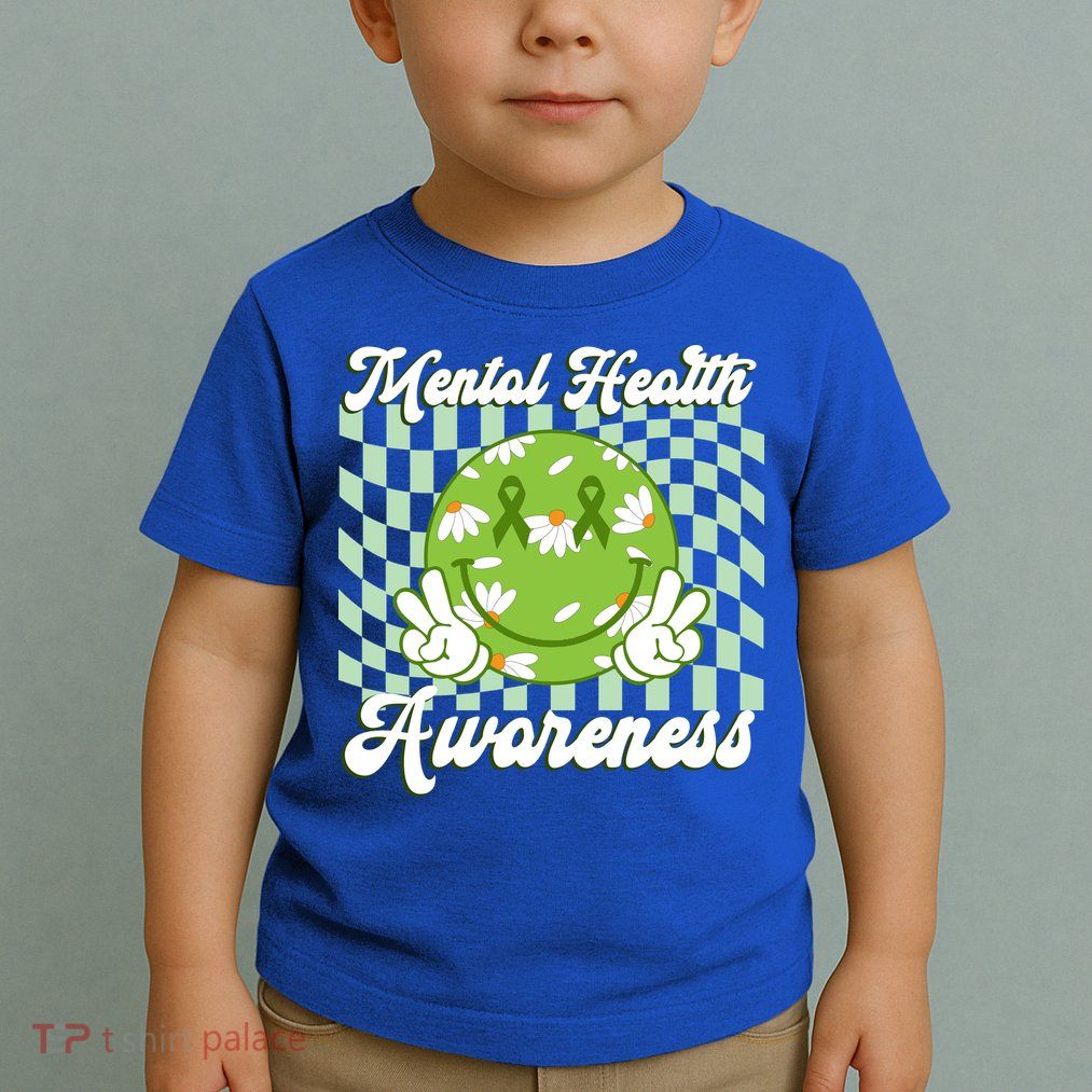 Mental Health Awareness Smile Face Groovy Toddler T-Shirt