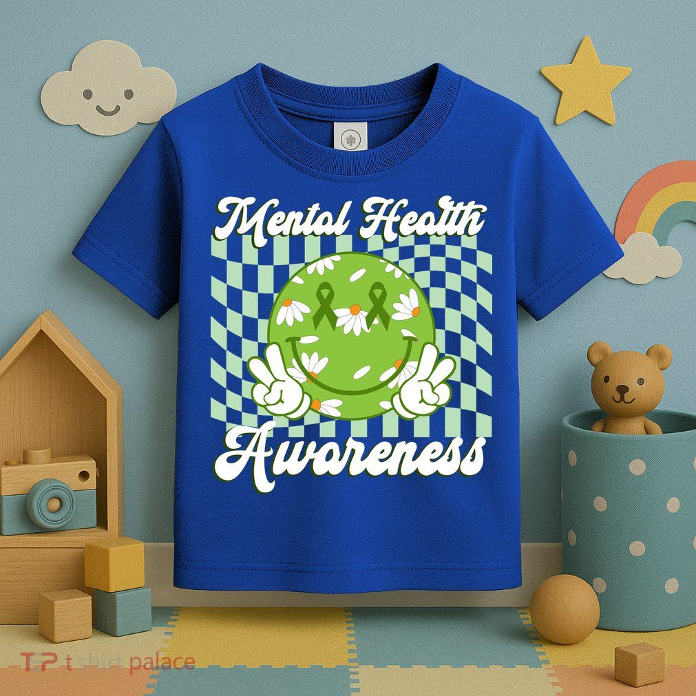 Mental Health Awareness Smile Face Groovy Toddler T-Shirt
