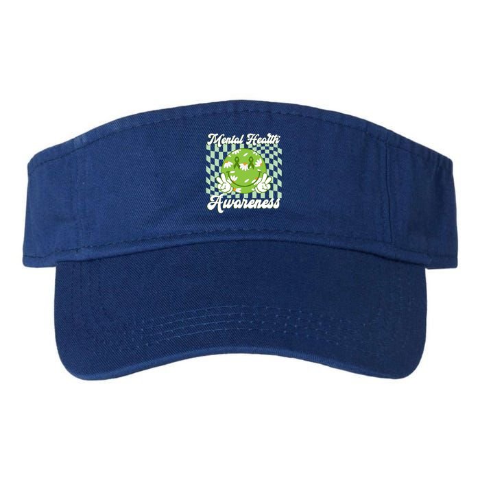 Mental Health Awareness Smile Face Groovy Valucap Bio-Washed Visor