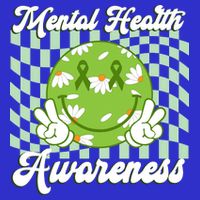 Mental Health Awareness Smile Face Groovy Short Acrylic Beanie