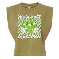 Mental Health Awareness Smile Face Groovy Garment-Dyed Women's Muscle Tee