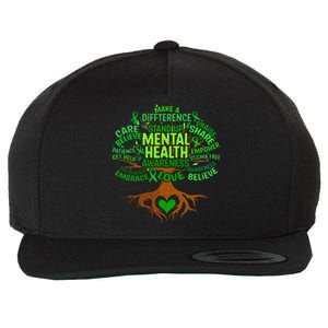 Mental Health Awareness Tree Wool Snapback Cap