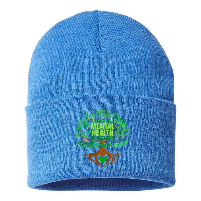 Mental Health Awareness Tree Sustainable Knit Beanie