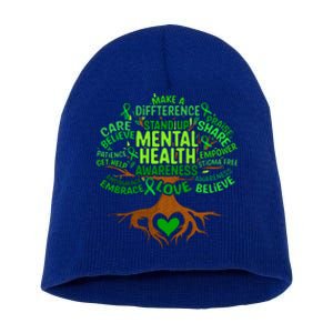 Mental Health Awareness Tree Short Acrylic Beanie