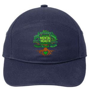 Mental Health Awareness Tree 7-Panel Snapback Hat