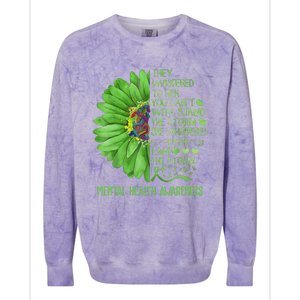 Mental Health Awareness Matters Sunflower I Am The Storm Colorblast Crewneck Sweatshirt