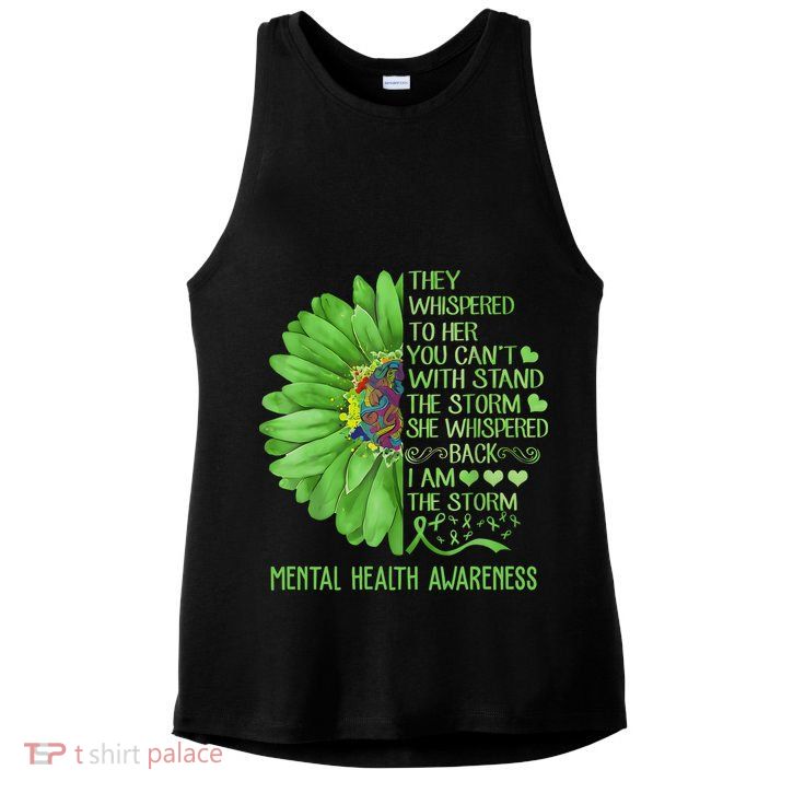 Mental Health Awareness Matters Sunflower I Am The Storm Ladies PosiCharge Tri-Blend Wicking Tank