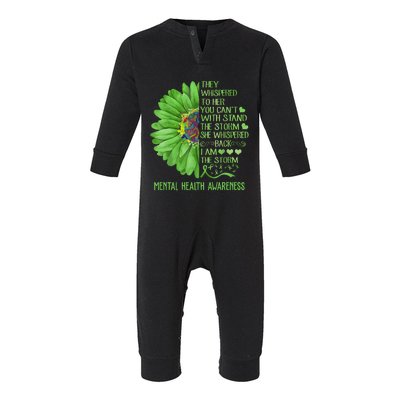 Mental Health Awareness Matters Sunflower I Am The Storm Infant Fleece One Piece