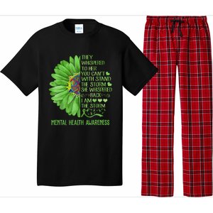 Mental Health Awareness Matters Sunflower I Am The Storm Pajama Set