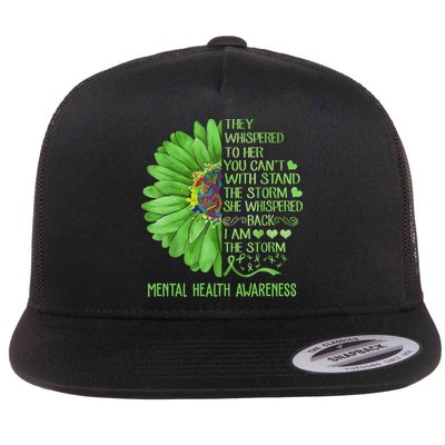 Mental Health Awareness Matters Sunflower I Am The Storm Flatbill Hat