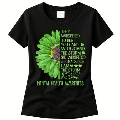 Mental Health Awareness Matters Sunflower I Am The Storm Womens T-Shirt