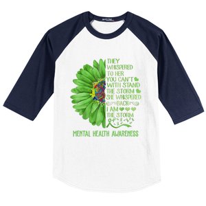 Mental Health Awareness Matters Sunflower I Am The Storm Baseball Sleeve Shirt