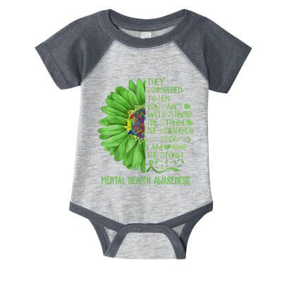 Mental Health Awareness Matters Sunflower I Am The Storm Infant Baby Jersey Bodysuit