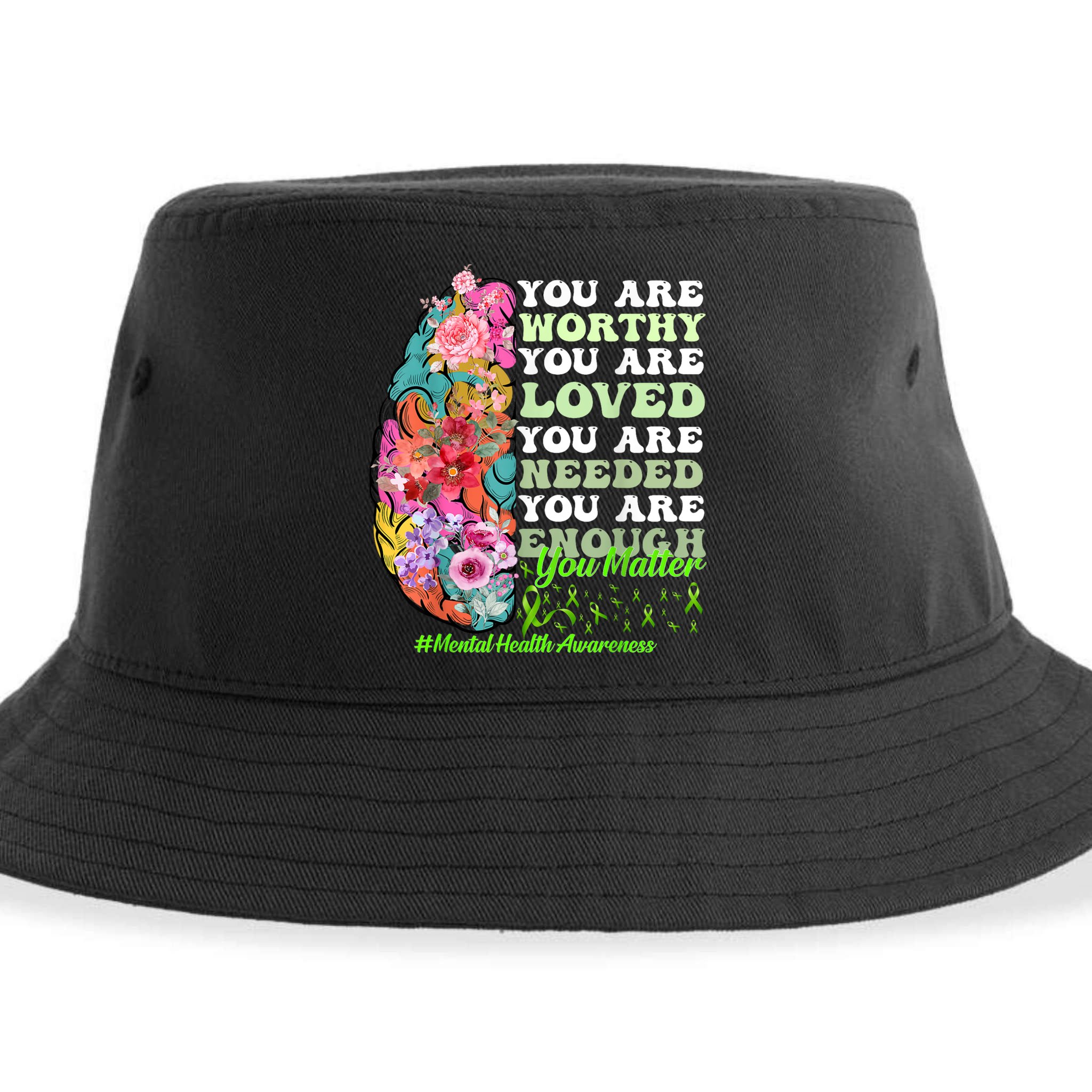 Mental Health Awareness , Positive, Motivational Quote Sustainable Bucket Hat