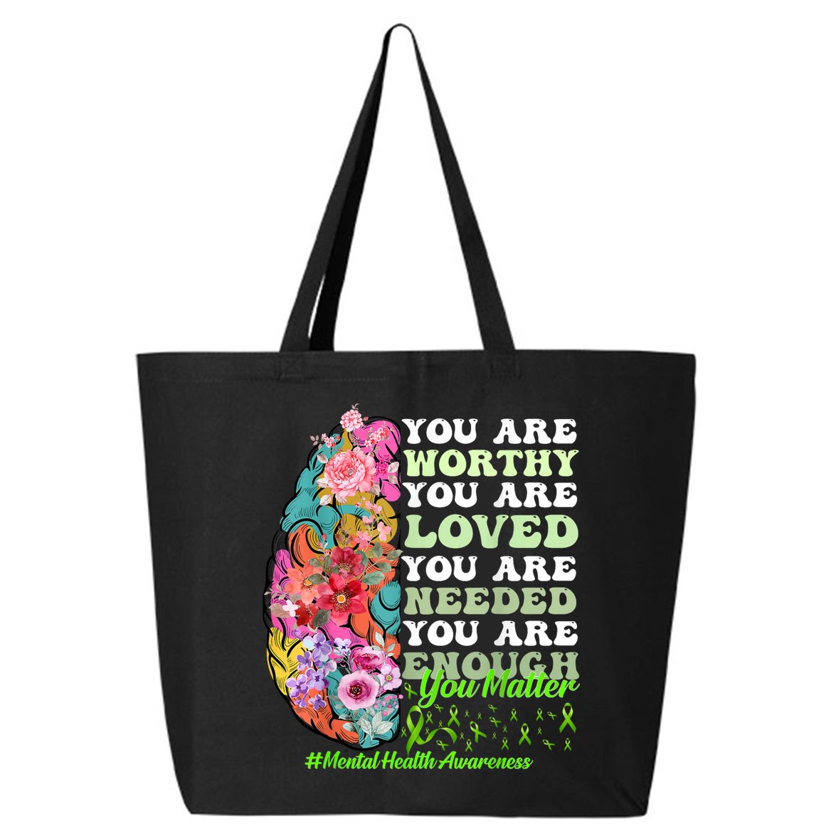 Mental Health Awareness , Positive, Motivational Quote 25L Jumbo Tote