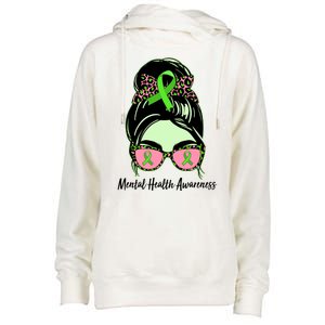 Mental Health Awareness Womens Funnel Neck Pullover Hood