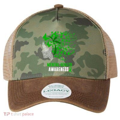 Mental Health Awareness Butterflies Green Ribbon Legacy Tie Dye Trucker Hat