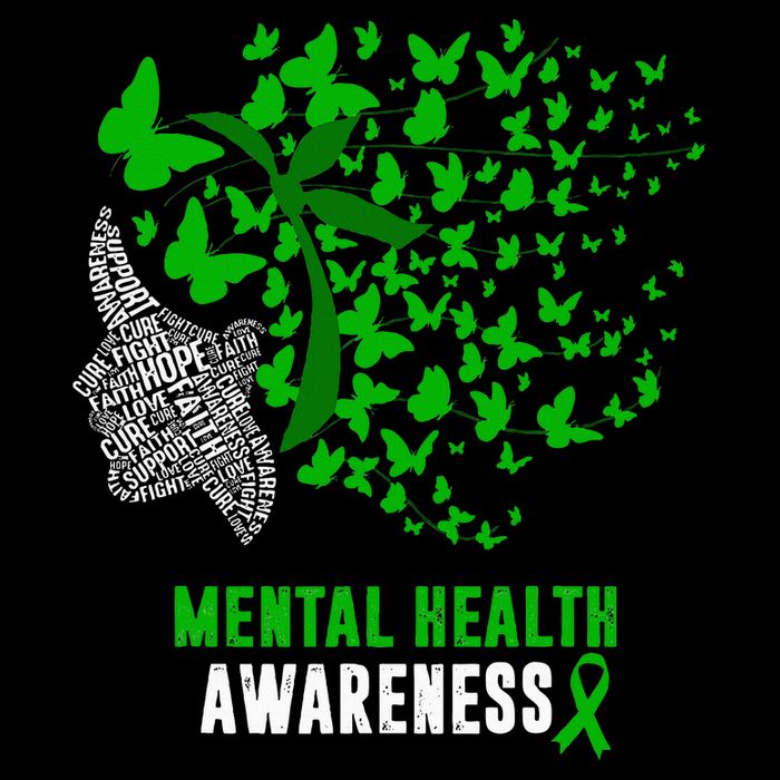 Mental Health Awareness Butterflies Green Ribbon Impact Tech Backpack