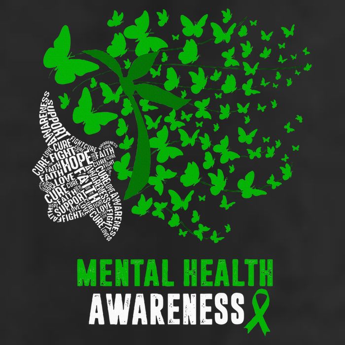 Mental Health Awareness Butterflies Green Ribbon Adult Drive Performance Visor