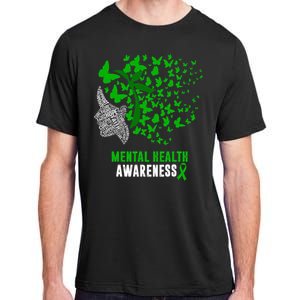 Mental Health Awareness Butterflies Green Ribbon Adult ChromaSoft Performance T-Shirt