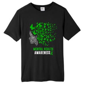 Mental Health Awareness Butterflies Green Ribbon Tall Fusion ChromaSoft Performance T-Shirt