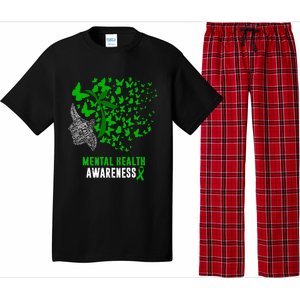 Mental Health Awareness Butterflies Green Ribbon Pajama Set