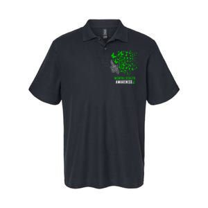 Mental Health Awareness Butterflies Green Ribbon Softstyle Adult Sport Polo