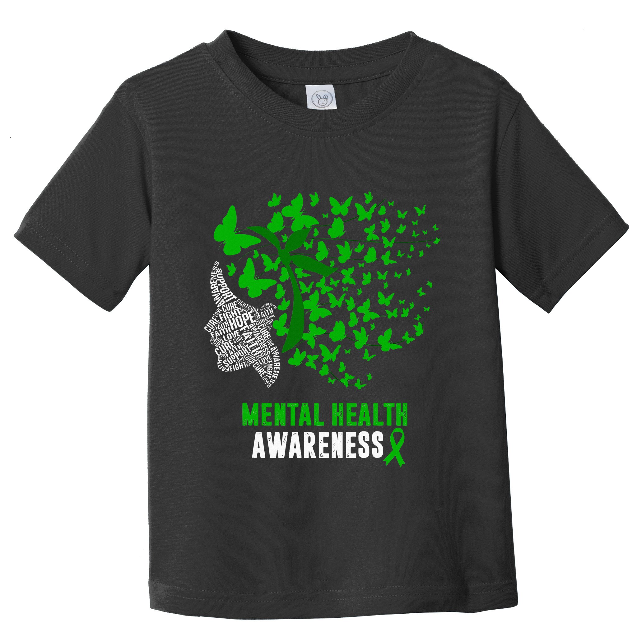 Mental Health Awareness Butterflies Green Ribbon Toddler T-Shirt