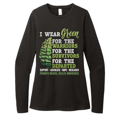 Mental Health Awareness Matters Support I Wear Green Warrior Womens CVC Long Sleeve Shirt