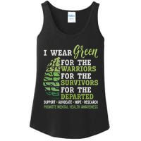 Mental Health Awareness Matters Support I Wear Green Warrior Ladies Essential Tank