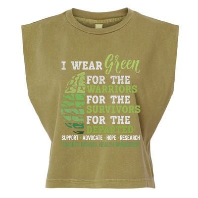 Mental Health Awareness Matters Support I Wear Green Warrior Garment-Dyed Women's Muscle Tee