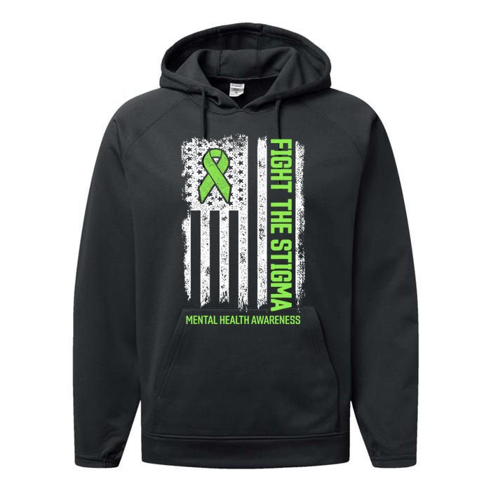 Mental Health Awareness Fight The Stigma Mental Health Performance Fleece Hoodie