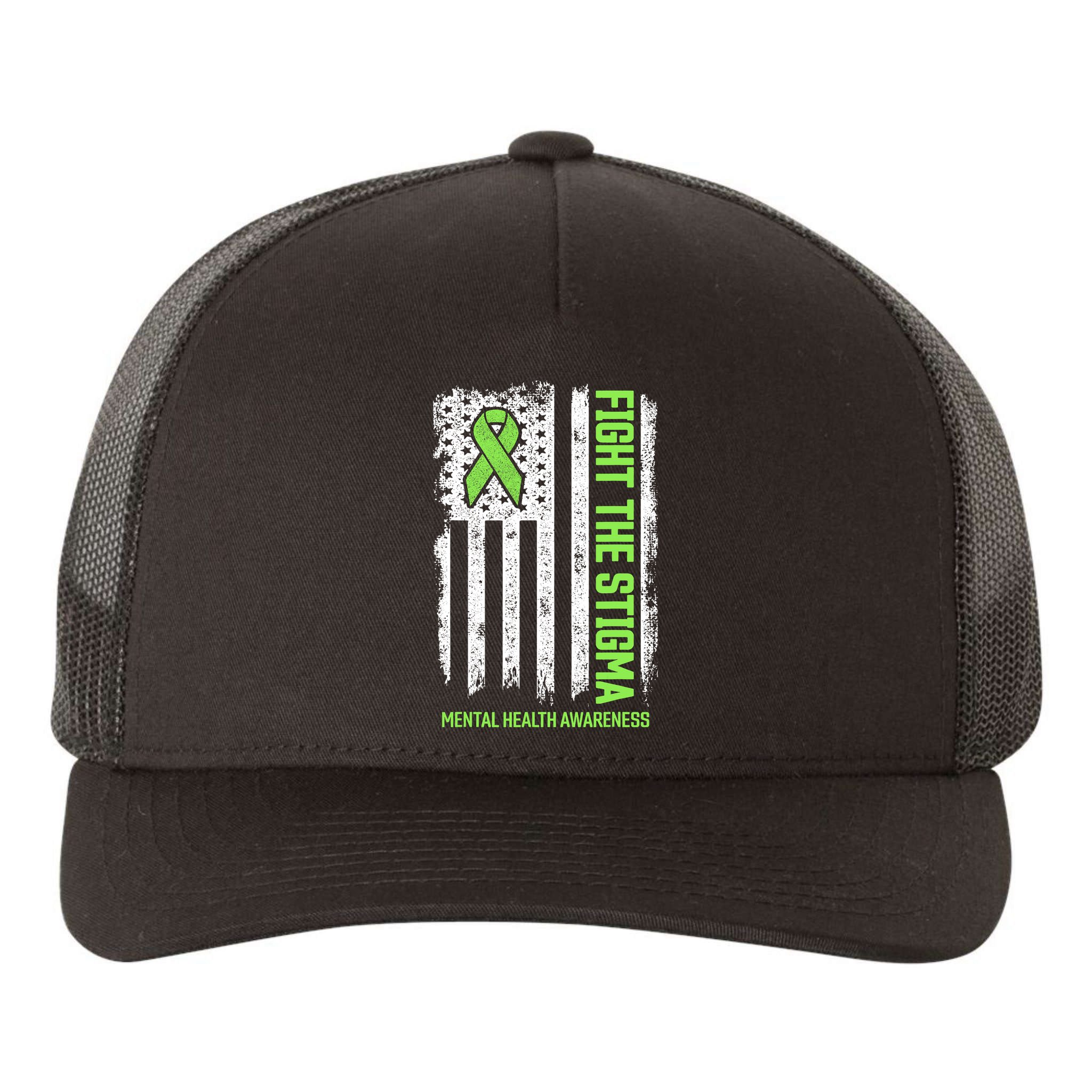 Mental Health Awareness Fight The Stigma Mental Health Yupoong Adult 5-Panel Trucker Hat