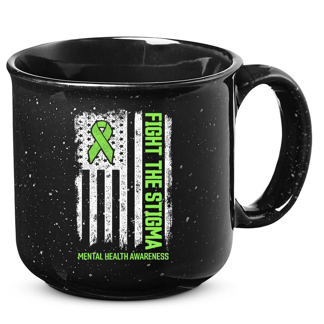 Mental Health Awareness Fight The Stigma Mental Health 15oz Campfire Ceramic Mug