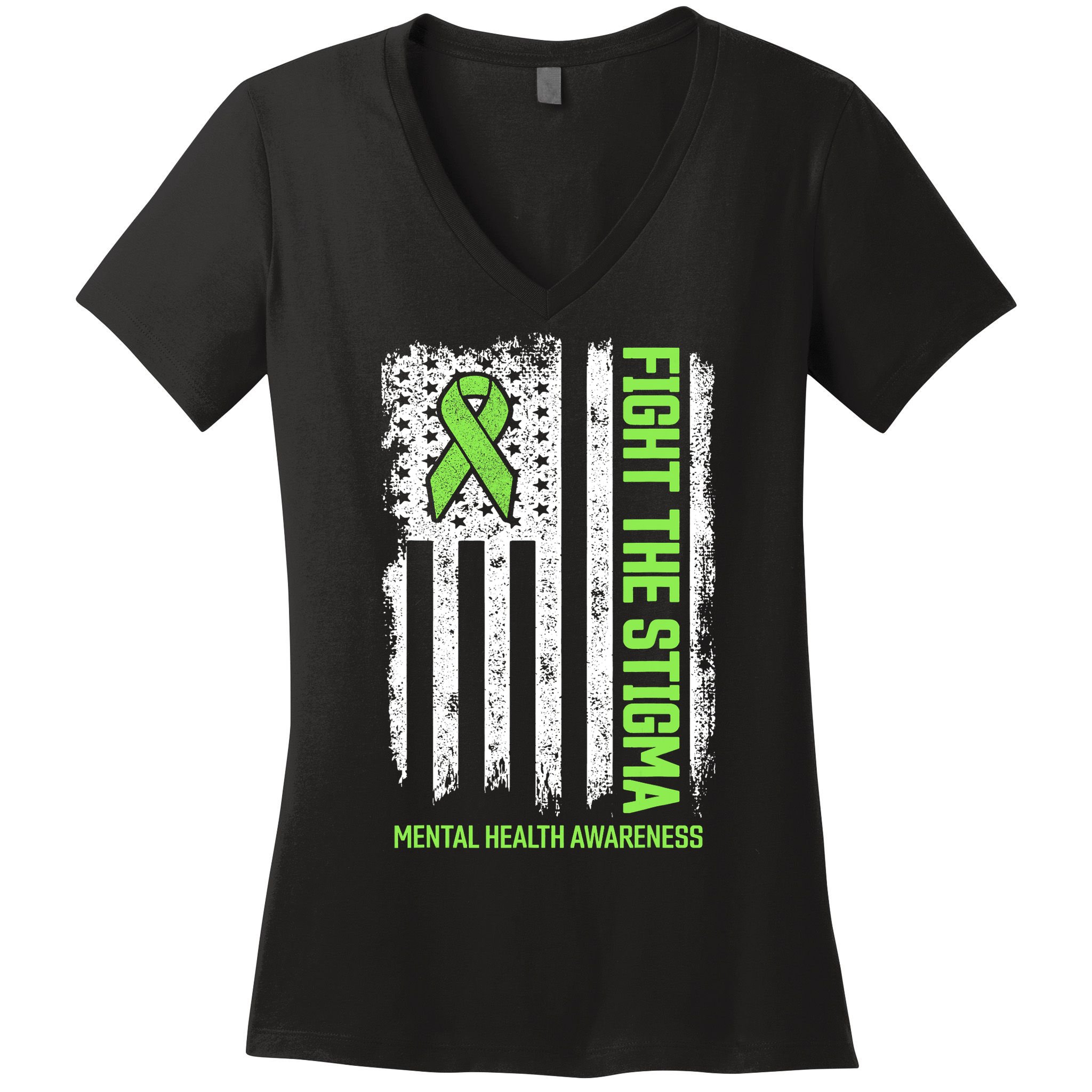 Mental Health Awareness Fight The Stigma Mental Health Women's V-Neck T-Shirt