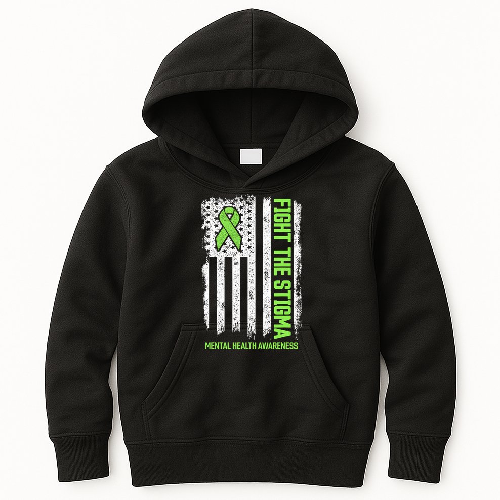 Mental Health Awareness Fight The Stigma Mental Health Kids Hoodie