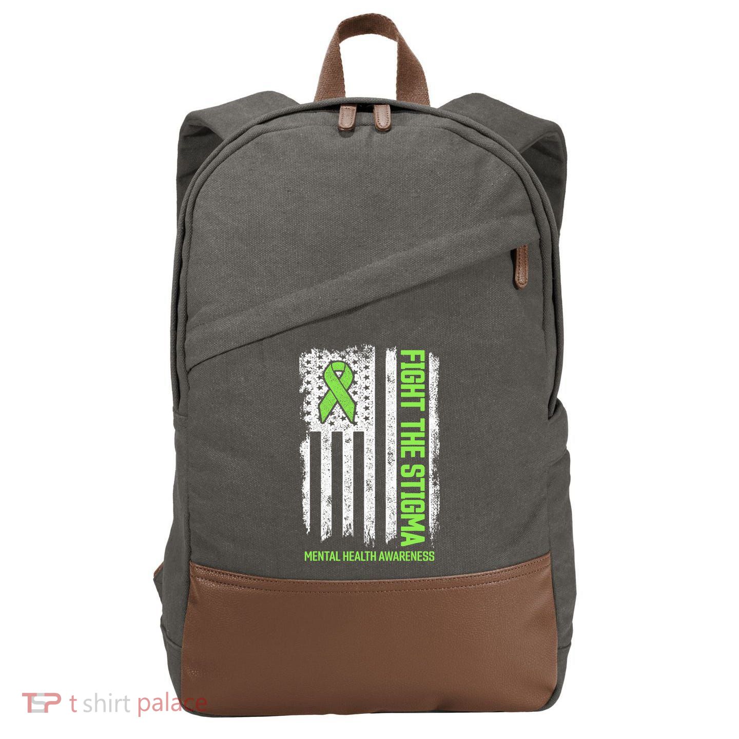 Mental Health Awareness Fight The Stigma Mental Health Cotton Canvas Backpack