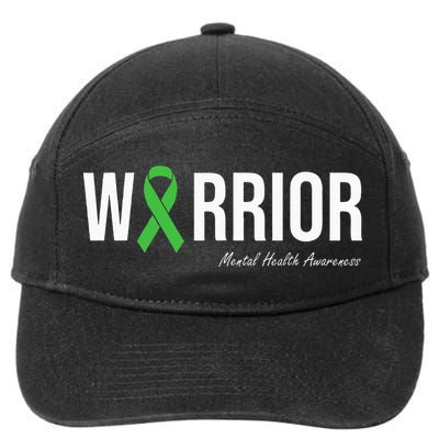 Mental Health Awareness Green Ribbon 7-Panel Snapback Hat