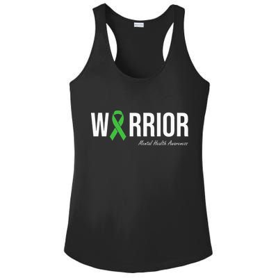 Mental Health Awareness Green Ribbon Ladies PosiCharge Competitor Racerback Tank