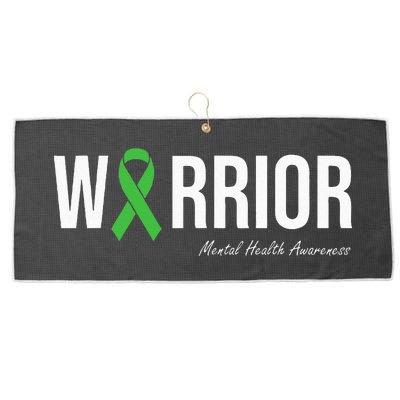 Mental Health Awareness Green Ribbon Large Microfiber Waffle Golf Towel