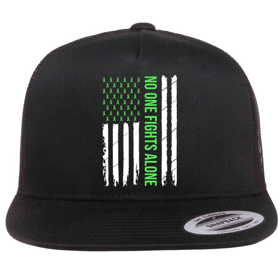Mental Health Awareness Green Ribbon Flat Bill Trucker Hat